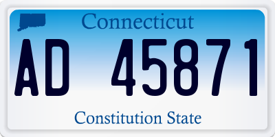 CT license plate AD45871