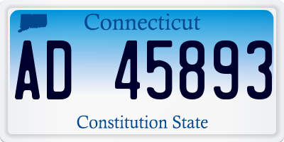 CT license plate AD45893
