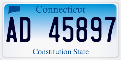 CT license plate AD45897
