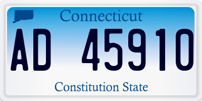 CT license plate AD45910