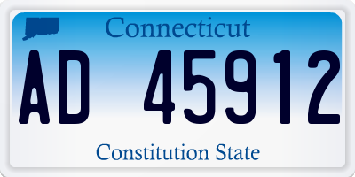 CT license plate AD45912
