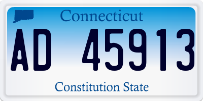 CT license plate AD45913