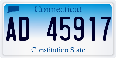 CT license plate AD45917