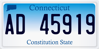 CT license plate AD45919