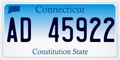 CT license plate AD45922