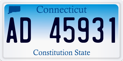 CT license plate AD45931