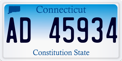 CT license plate AD45934