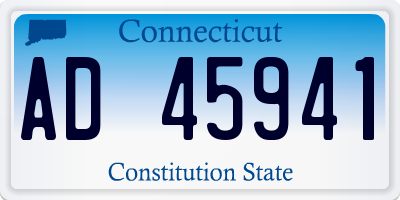 CT license plate AD45941