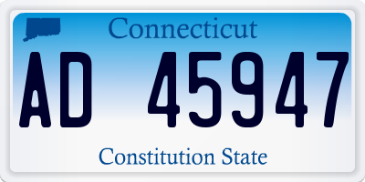 CT license plate AD45947