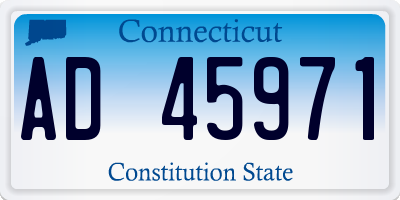 CT license plate AD45971