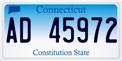 CT license plate AD45972