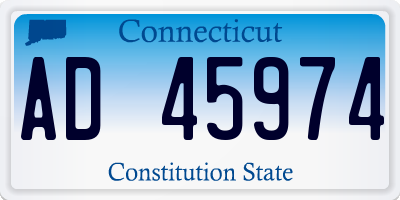 CT license plate AD45974