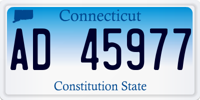 CT license plate AD45977