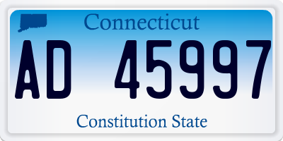 CT license plate AD45997