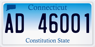 CT license plate AD46001