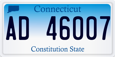 CT license plate AD46007