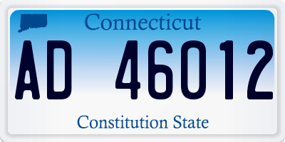 CT license plate AD46012