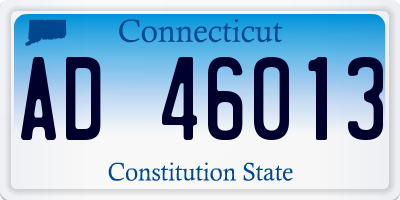 CT license plate AD46013