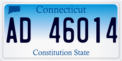 CT license plate AD46014