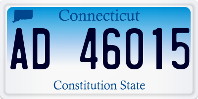 CT license plate AD46015