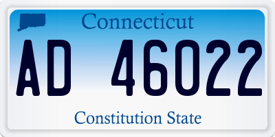 CT license plate AD46022