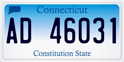 CT license plate AD46031