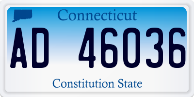 CT license plate AD46036