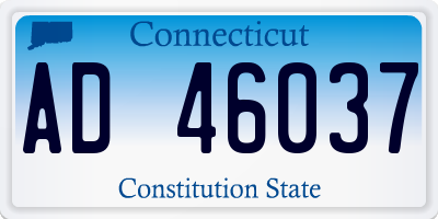 CT license plate AD46037