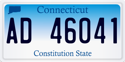 CT license plate AD46041