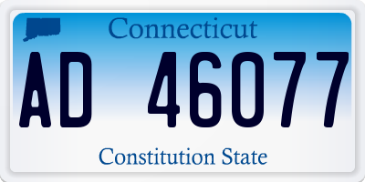 CT license plate AD46077