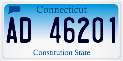 CT license plate AD46201