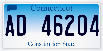 CT license plate AD46204
