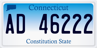 CT license plate AD46222