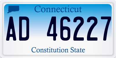 CT license plate AD46227