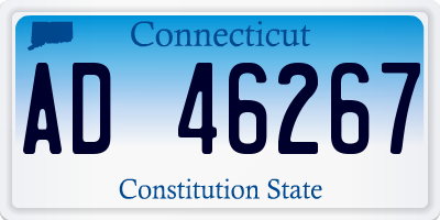 CT license plate AD46267