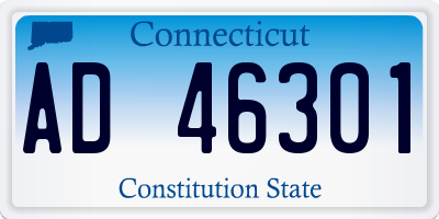 CT license plate AD46301
