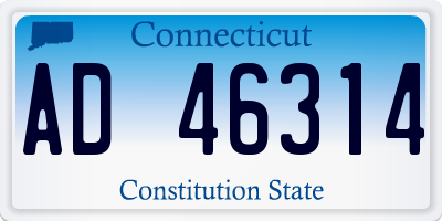 CT license plate AD46314