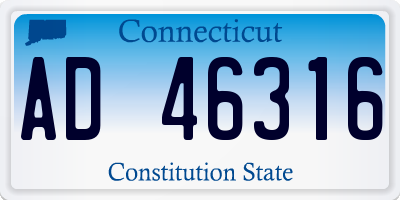 CT license plate AD46316