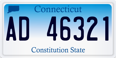 CT license plate AD46321
