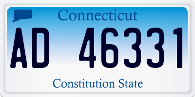CT license plate AD46331
