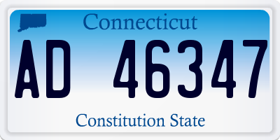 CT license plate AD46347