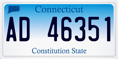 CT license plate AD46351