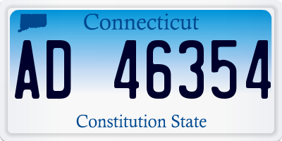 CT license plate AD46354