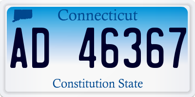 CT license plate AD46367