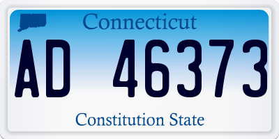 CT license plate AD46373