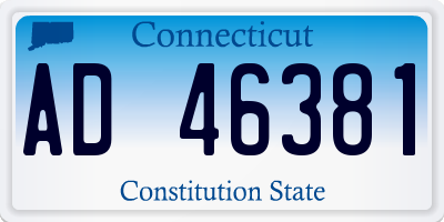CT license plate AD46381