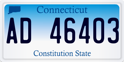 CT license plate AD46403