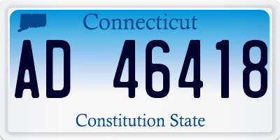 CT license plate AD46418