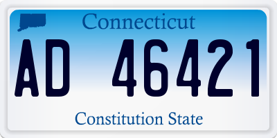 CT license plate AD46421