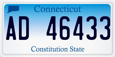 CT license plate AD46433